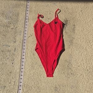 H&M Red Spaghetti Strap Bodysuit #AS10